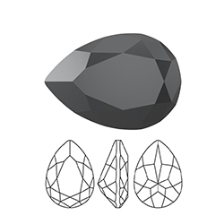 Preciosa Crystal Point Back MAXIMA Fancy Stone - Baroque Pear 06x4MM HEMATITE Unfoiled